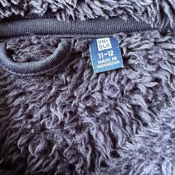 Unisex Uniqlo Dark Blue Fleece Jacket 11-12 Years - Picture 3 of 3